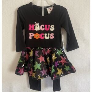 Counting Daisies Toddler 2-Piece Halloween Tutu Dress & Leggings Hocus Pocus 2T